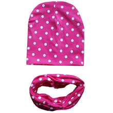 Load image into Gallery viewer, Autumn Winter Baby Hat Set Boys Girls Neck Scarf Spring Warm Neckerchief Kids Beanies Sets Cotton Children Hat Scarf 2pcs Sets