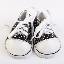 Load image into Gallery viewer, Doll Shoes For 43 cm Baby Doll Spotted Lace 7cm Canvas Denim Sneakers Shoes For American Doll Fit Russian handmade Doll Toy