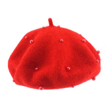 Load image into Gallery viewer, Fashion Wool Baby Hat with Pearls Candy Color Retro Baby Girl Cap Kids Beret Hats for Girls 2-6 Years 1PC