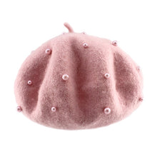 Load image into Gallery viewer, Fashion Wool Baby Hat with Pearls Candy Color Retro Baby Girl Cap Kids Beret Hats for Girls 2-6 Years 1PC