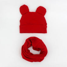 Load image into Gallery viewer, Baby Hat Cotton Ear Cap For Boys And Girls Winter Hat Scarf Set Children Boys Cap Scarf 2PCS