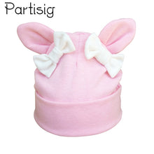 Load image into Gallery viewer, Baby Girl Hat Rabbit Ear Hat For Girls Cotton Bow Knot Children's Cap Toddler Kids Hats Cartoon Cute Baby Hats Bonnet
