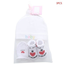 Load image into Gallery viewer, Autumn Winter Baby Hat and Mittens Girl Boy Cap Socks Comfy Infant Hat & Gloves Cotton Toddler Newborn Baby Accessorise For 0-3