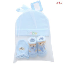 Load image into Gallery viewer, Autumn Winter Baby Hat and Mittens Girl Boy Cap Socks Comfy Infant Hat & Gloves Cotton Toddler Newborn Baby Accessorise For 0-3