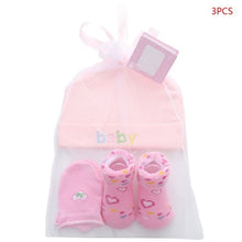 Load image into Gallery viewer, Autumn Winter Baby Hat and Mittens Girl Boy Cap Socks Comfy Infant Hat & Gloves Cotton Toddler Newborn Baby Accessorise For 0-3