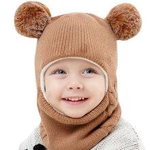 Load image into Gallery viewer, Autumn Winter Children Hats Pom Pom Ball Hat Kids Beanies Cap Girls Boys Warm Wool Hooded Hat Baby Scarves Toddler Caps
