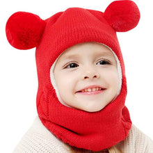 Load image into Gallery viewer, Autumn Winter Children Hats Pom Pom Ball Hat Kids Beanies Cap Girls Boys Warm Wool Hooded Hat Baby Scarves Toddler Caps