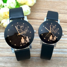 Load image into Gallery viewer, Hot Fashion Classics Black Leather Lover's Watches Creative Couple Gift For Lovers Geometric Quartz Luxury Band Wristwatch