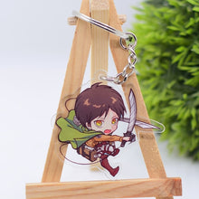 Load image into Gallery viewer, 2019 Attack on Titan Keychain Double Sided Acrylic Key Chain Pendant Anime Accessories Cartoon Key Ring