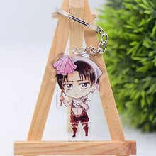 Load image into Gallery viewer, 2019 Attack on Titan Keychain Double Sided Acrylic Key Chain Pendant Anime Accessories Cartoon Key Ring