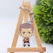 Load image into Gallery viewer, 2019 Attack on Titan Keychain Double Sided Acrylic Key Chain Pendant Anime Accessories Cartoon Key Ring