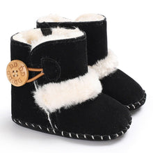 Load image into Gallery viewer, 0-18M Newborn Infant Baby Girls Snow Boots Winter Warm Baby Shoes Solid Button Plush Ankle Boots