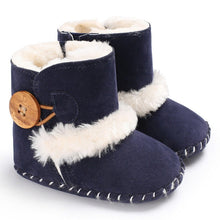 Load image into Gallery viewer, 0-18M Newborn Infant Baby Girls Snow Boots Winter Warm Baby Shoes Solid Button Plush Ankle Boots