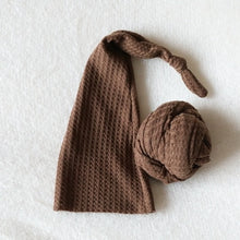 Load image into Gallery viewer, 2019 newborn photography props wraps + hat kids newborn set beanie propshoot for photography new born baby boy accessories