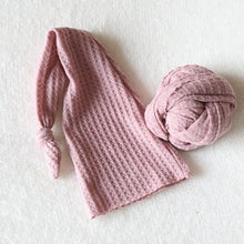 Load image into Gallery viewer, 2019 newborn photography props wraps + hat kids newborn set beanie propshoot for photography new born baby boy accessories