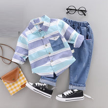 Load image into Gallery viewer, Fall baby boys girls clothing set T-shirt tops pant tracksuits for newborn baby boy girls outfits Pullover overalls clothes sets