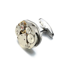 Load image into Gallery viewer, Hot Watch Movement Cufflinks for immovable Stainless Steel Steampunk Gear Watch Mechanism Cuff links for Mens Relojes gemelos