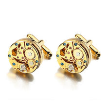 Load image into Gallery viewer, Hot Watch Movement Cufflinks for immovable Stainless Steel Steampunk Gear Watch Mechanism Cuff links for Mens Relojes gemelos