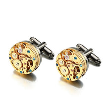 Load image into Gallery viewer, Hot Watch Movement Cufflinks for immovable Stainless Steel Steampunk Gear Watch Mechanism Cuff links for Mens Relojes gemelos