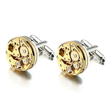 Load image into Gallery viewer, Hot Watch Movement Cufflinks for immovable Stainless Steel Steampunk Gear Watch Mechanism Cuff links for Mens Relojes gemelos
