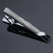 Load image into Gallery viewer, high-end Tie Clip men jewelry luxury Classic gold lase Matte Tie Bar carving Simple Brushed Smooth crystal Clasp Tie Pin Gifts