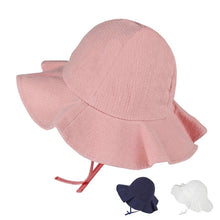 Load image into Gallery viewer, Baby Summer Outdoor Bucket Hat Kids Children Floral Panama Cap Sun Beach Caps Lovely Lace Princess Brim Baby Girl Sun Hat