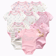 Load image into Gallery viewer, 8 PCS/LOT Short Sleeve Baby Rompers 100%Cotton overalls Newborn clothes Roupas de bebe boys girls jumpsuit&clothing