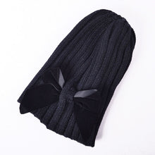 Load image into Gallery viewer, Big Bows Knitted Baby Girl Hat Cap Autumn Winter Warm Kids baby winter Hat Solid Color Baby Beanie Bonnet enfant Child Muts