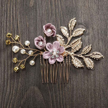 Load image into Gallery viewer, MOLANS Luxury Hairpin For Women Hair Combs Headdress Prom Bridal Wedding Crown Elegant Hair Accessories Gold Leaves Headwear 1PC