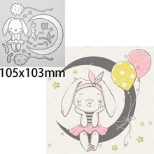 Load image into Gallery viewer, Animal Doll Dies Moon Star Rabbit Girl Metal Cutting Dies Scrapbooking For DIY Embossing Cuts Craft Die Baby Balloon Dies