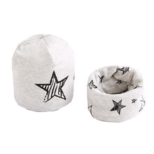 Load image into Gallery viewer, New Fashion Baby Cap Set Cartoon Owl Stars Baby Head Cover Spring Warm Neck Collar Kids Beanies Sets Cotton Children Hats Scarf