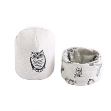Load image into Gallery viewer, New Fashion Baby Cap Set Cartoon Owl Stars Baby Head Cover Spring Warm Neck Collar Kids Beanies Sets Cotton Children Hats Scarf