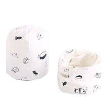 Load image into Gallery viewer, New Fashion Baby Cap Set Cartoon Owl Stars Baby Head Cover Spring Warm Neck Collar Kids Beanies Sets Cotton Children Hats Scarf