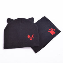 Load image into Gallery viewer, 2Pcs Baby Hat Scarf Set Bear Cat Warm Knitted Baby Winter Hat Cap Bonnet Kids Hat Boy Girl Caps Boys Girls Crochet Beanie Autumn