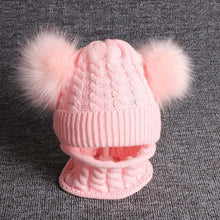 Load image into Gallery viewer, 2Pcs Baby Hat Scarf Set Bear Cat Warm Knitted Baby Winter Hat Cap Bonnet Kids Hat Boy Girl Caps Boys Girls Crochet Beanie Autumn