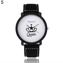 Load image into Gallery viewer, Fashion Couple Watches Queen King Crown Fuax Leather Quartz Analog Men and Women Wrist Watch Chronograph Valentine Gift