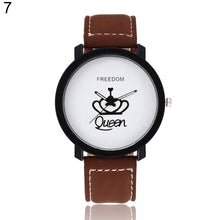 Load image into Gallery viewer, Fashion Couple Watches Queen King Crown Fuax Leather Quartz Analog Men and Women Wrist Watch Chronograph Valentine Gift