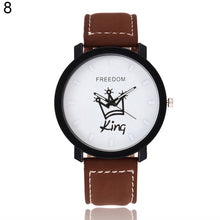 Load image into Gallery viewer, Fashion Couple Watches Queen King Crown Fuax Leather Quartz Analog Men and Women Wrist Watch Chronograph Valentine Gift