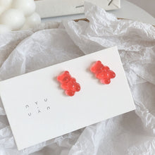 Load image into Gallery viewer, 1 Pair Cartoon Gummy Bear Earring For Women Girl Lovely Handmade Colorful Resin Candy Stud Earring Funny Jewelry