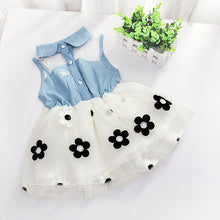 Load image into Gallery viewer, 2018 New Summer Dress Children's Clothing Girls Denim Stitching Baby Girl Dresses Party Wedding Children's Mesh Princess Dress