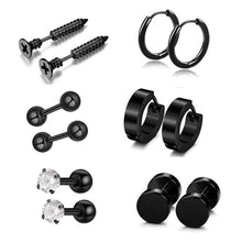 Load image into Gallery viewer, 12Pcs/set Stainless Steel Ear Studs Unisex Screw Barbell Piercing Earrings Ear Ring for Women Men Jewelry Decoration