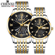 Load image into Gallery viewer, CHENXI New Couple Watches Luxury Brand Women or Men Watches Quartz Date week Clock Wristwatches Female Waterproof Montre Femme