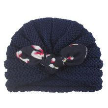 Load image into Gallery viewer, 1 Pcs New Cotton Girl Hat Autumn Winter Baby Boy Girl Hat Colorful Bow Elastic Cute Baby Turban Cap For 0-3 year