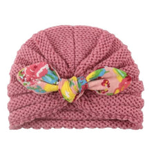 Load image into Gallery viewer, 1 Pcs New Cotton Girl Hat Autumn Winter Baby Boy Girl Hat Colorful Bow Elastic Cute Baby Turban Cap For 0-3 year