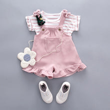 Load image into Gallery viewer, Infant Baby Girl Baby Summer Clothing Striped Top Strap Shorts Set for Newborn Baby Girls Clothes 1st Birthday Outfits Cool Sets