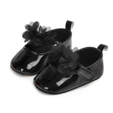 Load image into Gallery viewer, Baby Girl Princess PU Leather Shoes With Flowers Infant Soft Sole First Walkers Spring Summer Bebe Crib Shoes Patent Leather