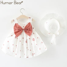 Load image into Gallery viewer, Humor Bear New Summer Baby Girl Clothes Strap Bow Vest + Floral Shorts + Fashion Hat 3Pcs Set Baby Clothing Suit Girls Clothes