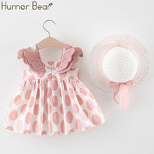Load image into Gallery viewer, Humor Bear New Summer Baby Girl Clothes Strap Bow Vest + Floral Shorts + Fashion Hat 3Pcs Set Baby Clothing Suit Girls Clothes