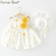 Load image into Gallery viewer, Humor Bear New Summer Baby Girl Clothes Strap Bow Vest + Floral Shorts + Fashion Hat 3Pcs Set Baby Clothing Suit Girls Clothes