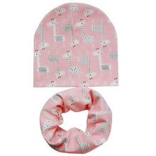 Load image into Gallery viewer, Baby Hat Infant Caps Cotton Scarf Baby Beanies Love Heart Print Spring Autumn Children Hat Scarf Set Baby Girls Hats Photo Props